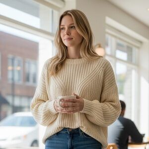 Oversized Knit yellow sweater